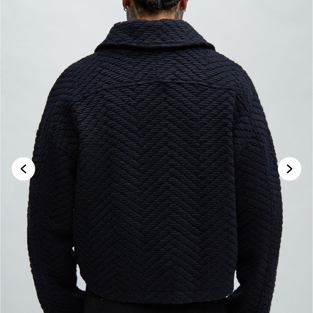 Textured cropped jacket - Picture 2 of 3